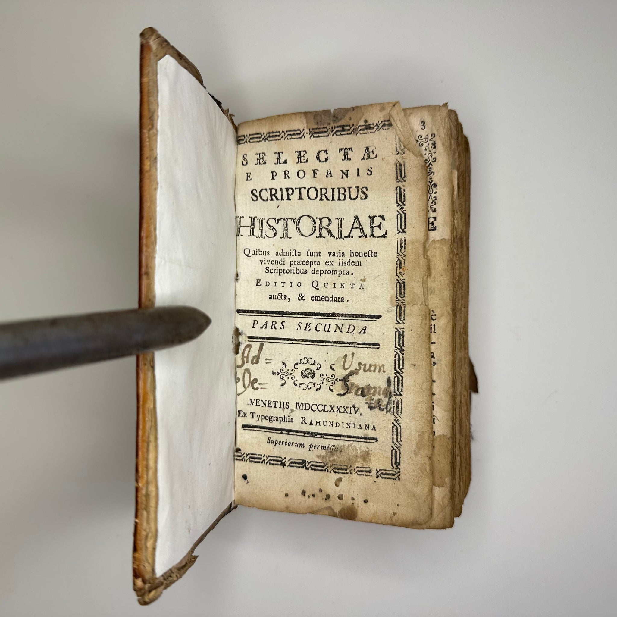 1784 Selected Writing from the Profane Writers of History, Historical Doodle