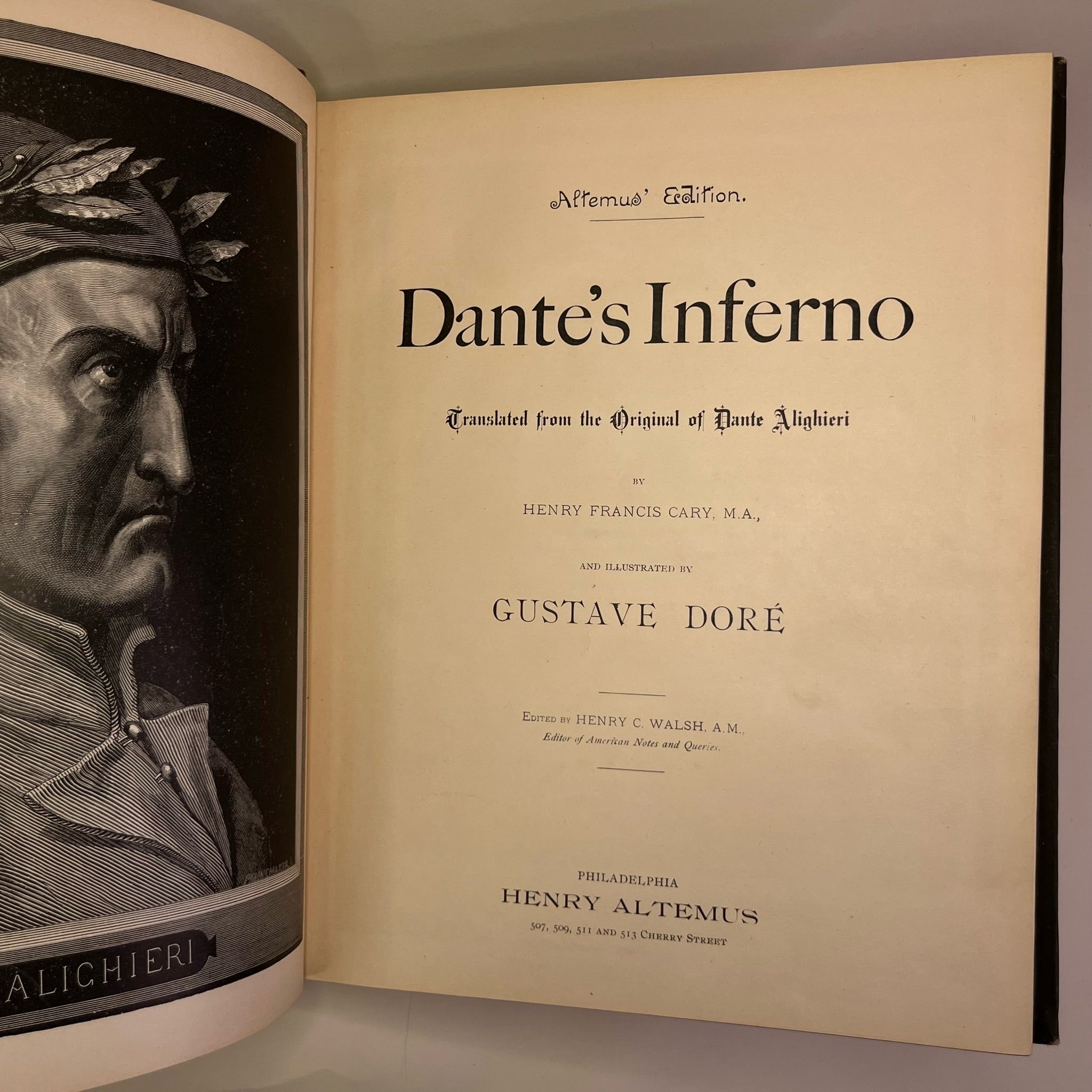1883 Dante’s Inferno Illustrated by Gustave Doré Altemus Edition